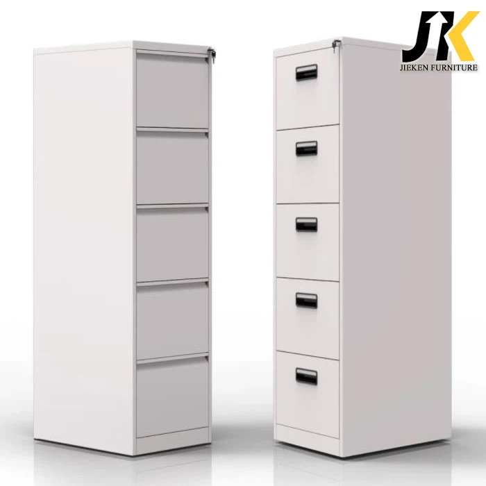 Steel five drawer file cabinet